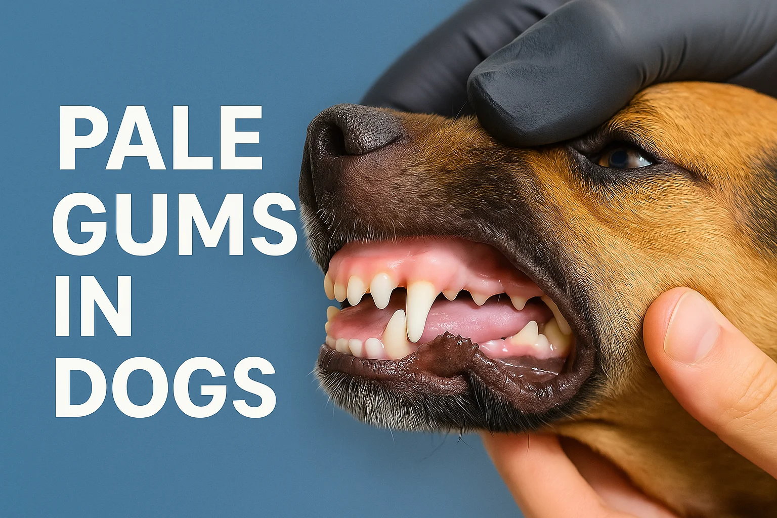 Close-up of a dog with pale gums highlighting symptoms, causes, and treatment options for canine gum discoloration
