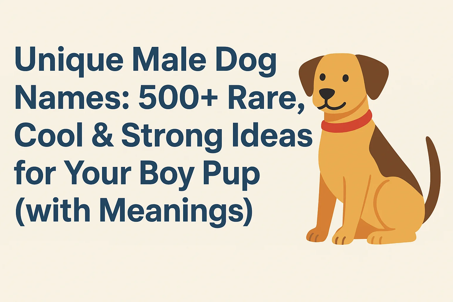 Unique male dog names 2025 – food-inspired and short catchy dog names for male puppies.